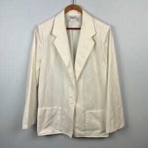Vintage PepperTree women’s off white single button blazer size 12